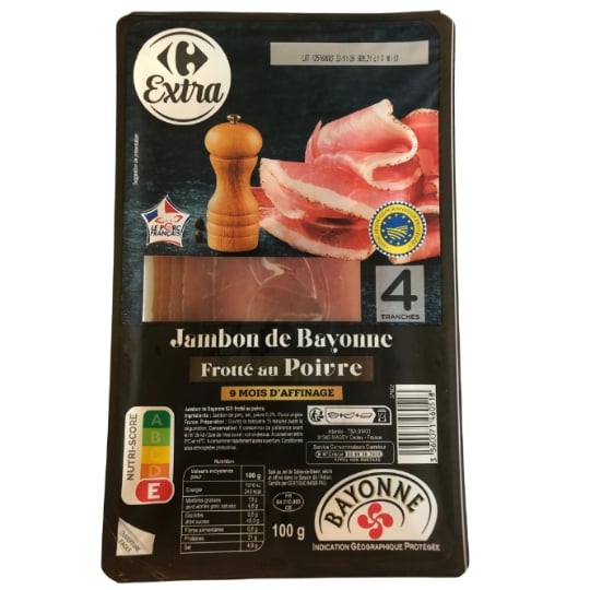 Jambon de Bayonne Frotté au Poivre CARREFOUR EXTRA