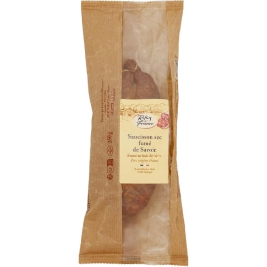 Saucisson sec fume de savoie pur porc origine france REFLETS DE FRANCE