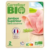 Jambon supérieur, sans couenne et bio CARREFOUR BIO