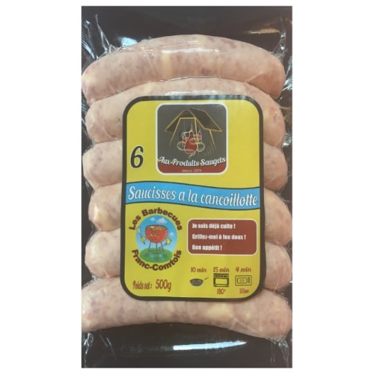Saucisse pré-cuite à la cancoillotte AUX PRODUITS SAUGETS