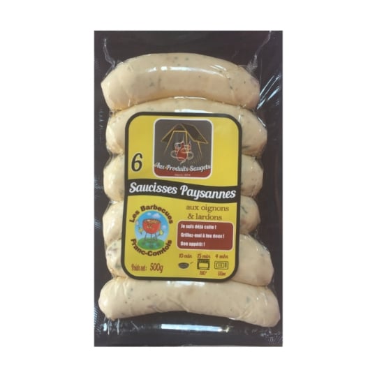 Saucisse Paysannes aux Oignons et Lardons AUX PRODUITS SAUGETS