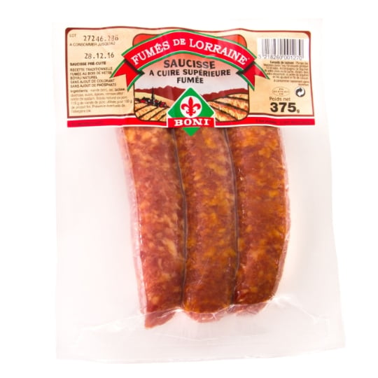 Saucisses lorraine fumées à cuire BONI