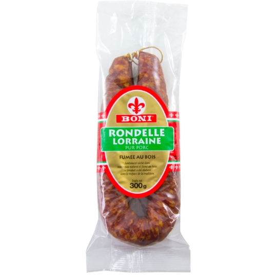 Saucisse Sèche Lorraine Pur Porc Fumée au Bois BONI