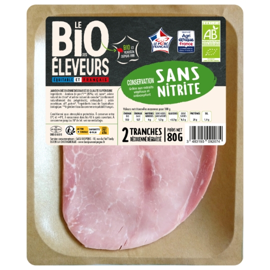 Jambon Découenné Dégraissé Bio BONJOUR CAMPAGNE