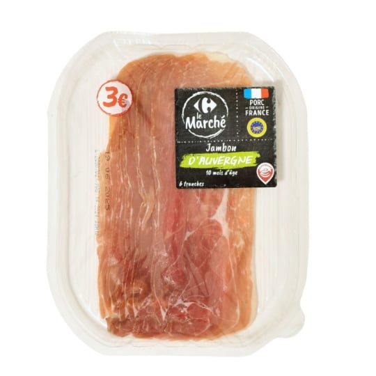 Jambon sec d'Auvergne sans nitrates CARREFOUR LE MARCHE