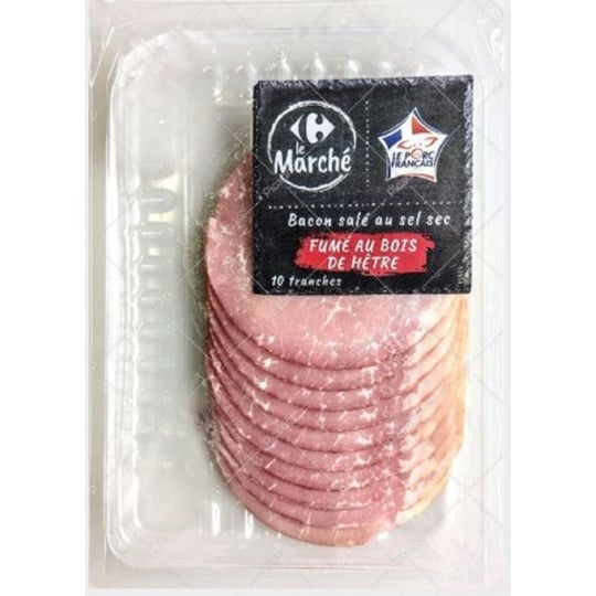 Bacon fumé bois de hêtre CARREFOUR LE MARCHE