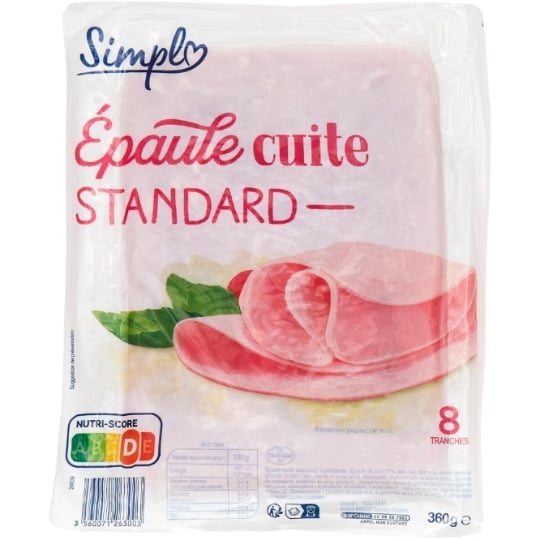 Épaule cuite standard découennée dégraissée CARREFOUR SIMPL