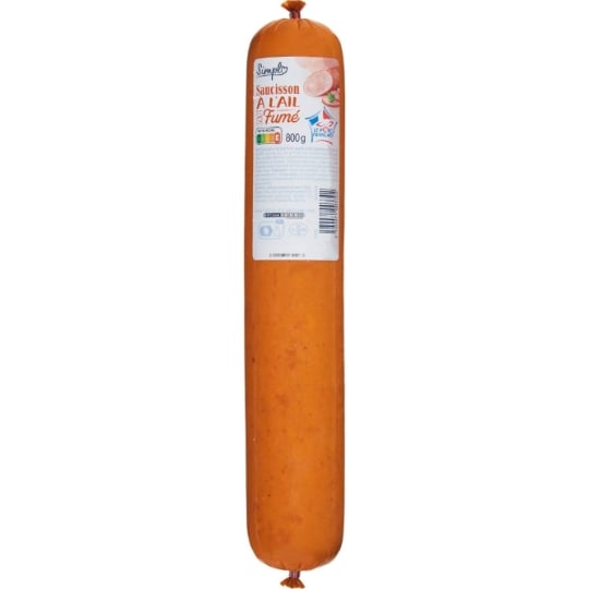 Saucisson cuit à l'ail goût fumé CARREFOUR SIMPL