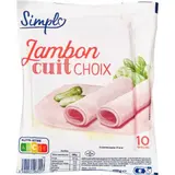 Jambon cuit de porc découenné et dégraissé CARREFOUR SIMPL