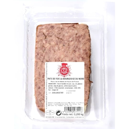 Pâté de Foie la Bourgeoise du Nord CGF CHARCUTERIE
