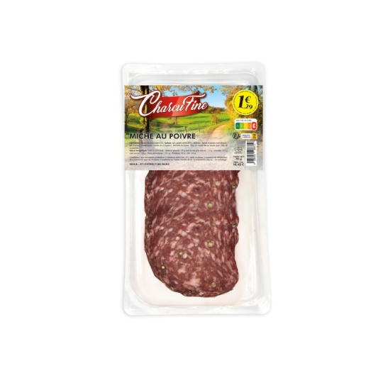 Saucisson Sec au Poivre Vert Tranché CHARCUFINE