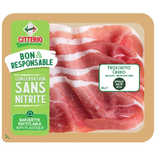 Jambon Cru Prosciutto Crudo Sans Nitrite Affinage 10 Mois CITTERIO