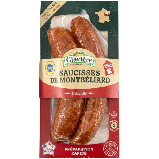 Saucisses de Montbéliard fumées CLAVIERE