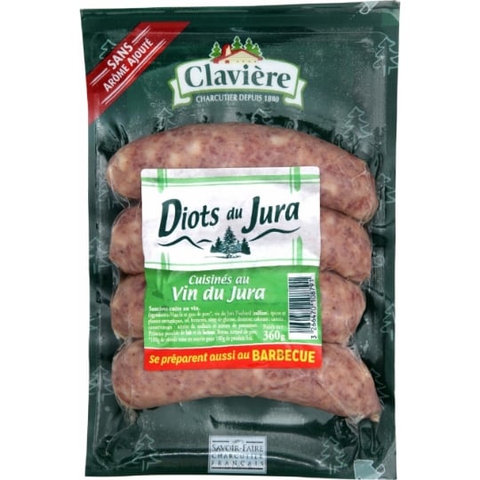 Saucisses diots au vin du Jura CLAVIERE