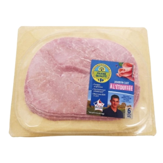 Jambon Cuit à l'Etouffée FILIERE QUALITE CARREFOUR