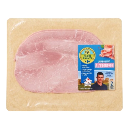 Jambon Cuit à l'Etouffée FILIERE QUALITE CARREFOUR