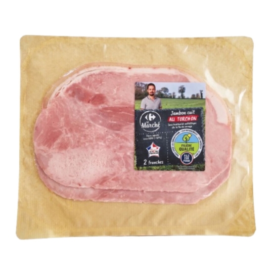 Jambon Cuit avec Couenne FILIERE QUALITE CARREFOUR