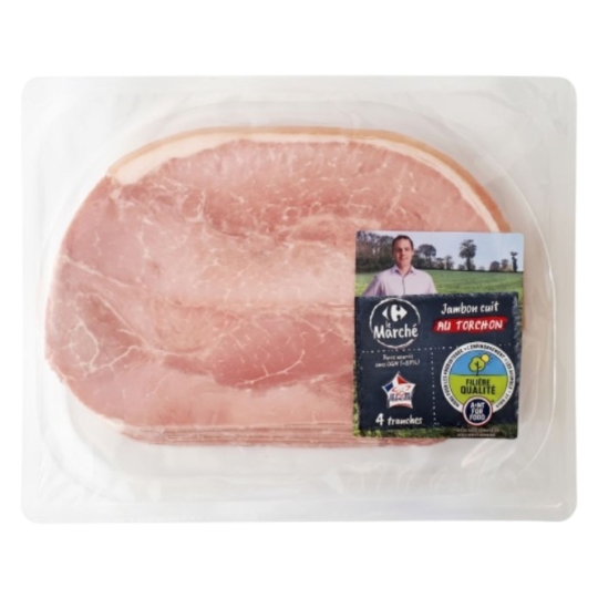 Jambon Cuit avec Couenne FILIERE QUALITE CARREFOUR