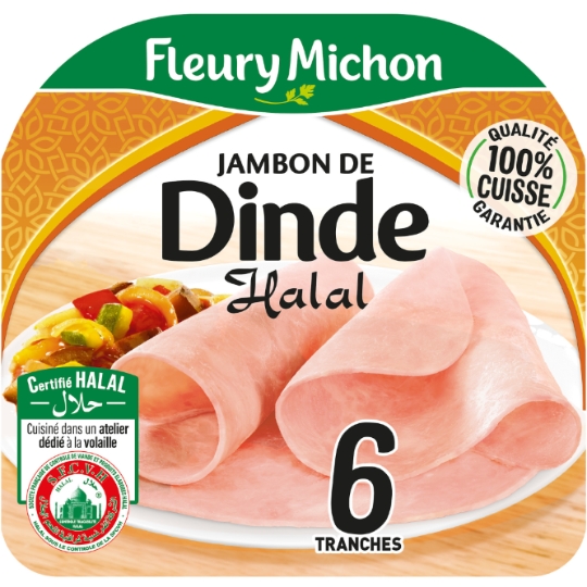 Jambon de dinde tranches fines halal FLEURY MICHON