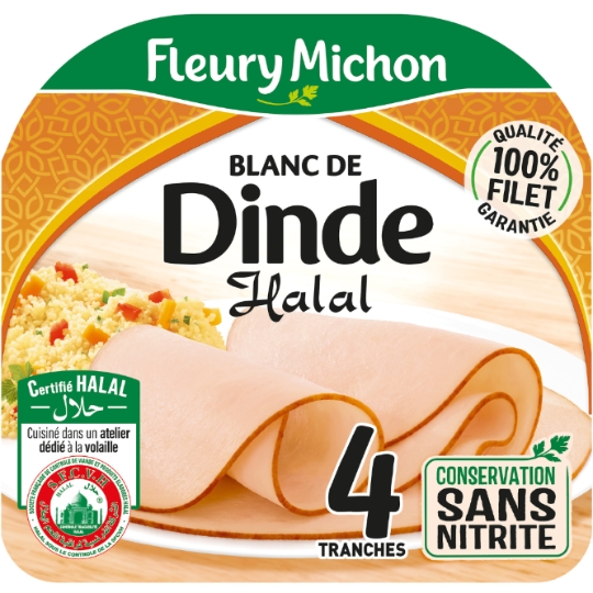 Blanc de dinde halal conservation sans nitrite FLEURY MICHON