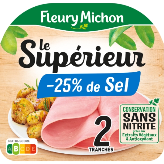 Jambon Le Supérieur Réduit en Sel Sans Nitrite FLEURY MICHON