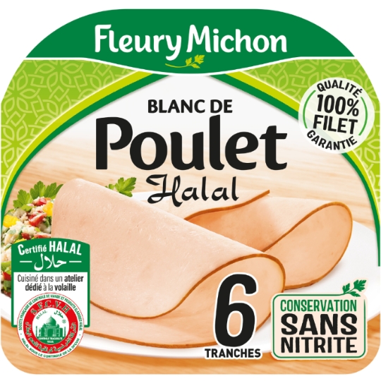 Blanc de poulet Sans Nitrite Halal FLEURY MICHON
