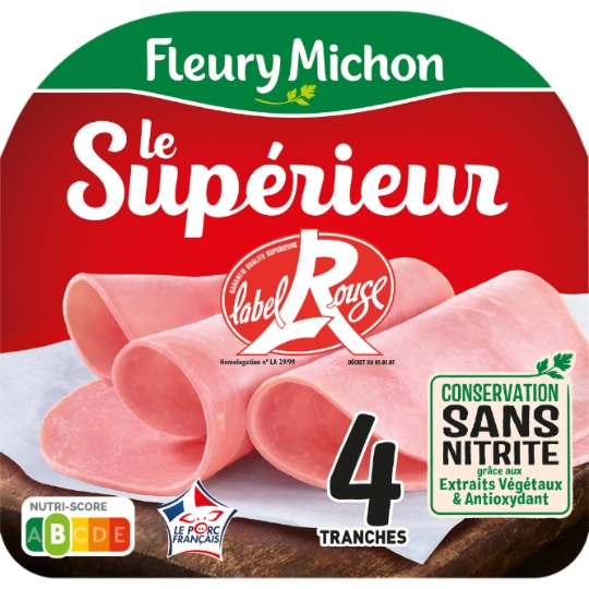 Jambon Label Rouge conservation sans nitrite FLEURY MICHON