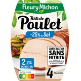 Rôti de poulet réduit en sel conservation sans nitrite FLEURY MICHON