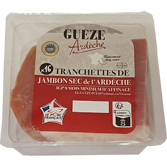 Jambon Sec de l'Ardèche IGP 9 Mois d'Affinage GUEZE