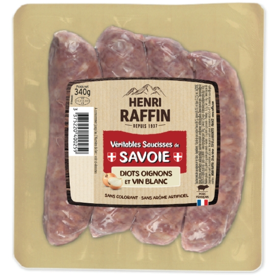 Saucisse Diots de Savoie pur porc au piment doux HENRI RAFFIN
