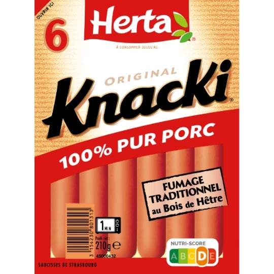Knacki Saucisses 100% Pur Porc HERTA