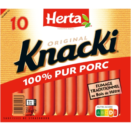 Knacki Saucisses 100% Pur Porc HERTA