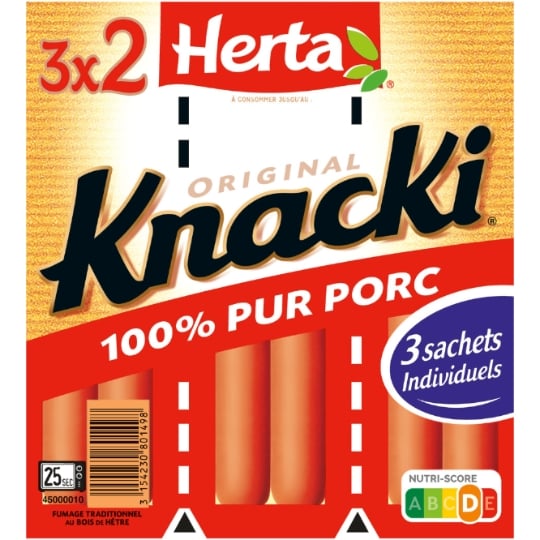 Knacki Saucisses 100% Pur Porc HERTA