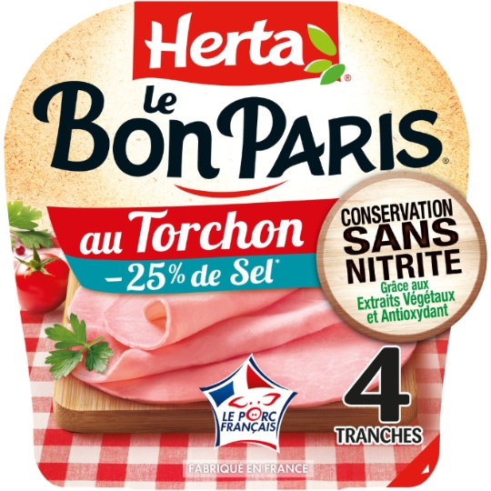 Jambon Au Torchon Sel Réduit Sans Nitrite - Le Bon Paris HERTA