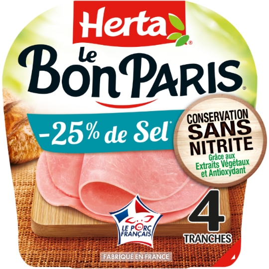 Jambon Sel Réduit Sans Nitrite - Le Bon Paris HERTA