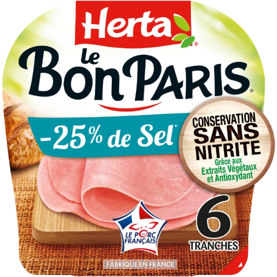 Jambon Sel Réduit Sans Nitrite - Le Bon Paris HERTA