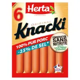 Knacki Saucisses Sel Réduit Sans Nitrite 100% Pur Porc HERTA