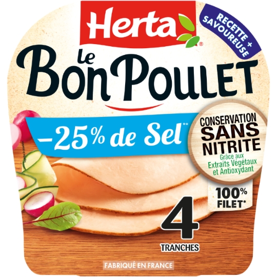 Blanc de Poulet Sel Réduit sans Nitrite - Le Bon Poulet HERTA