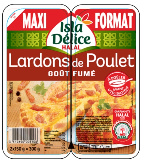 Lardons de Poulet Goût Fumé Halal ILSA DELICE