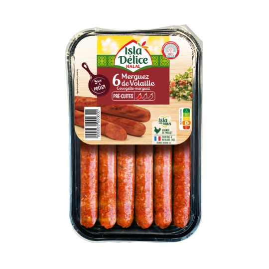 Merguez de Volaille Halal Pré-Cuites ISLA DELICE
