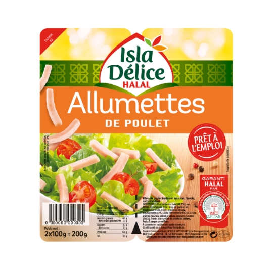 Alumettes de poulet nature Halal ISLA DELICE