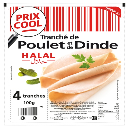 Tranché de Poulet et de Dinde Halal ISLA DELICE