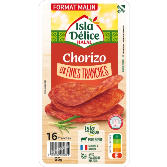 Chorizo Fines Tranches Halal ISLA DELICE