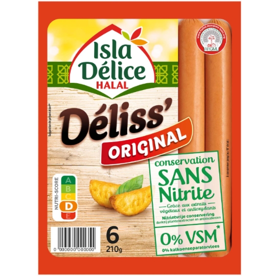 Saucisses Déliss' Original Knacks Halal ISLA DELICE