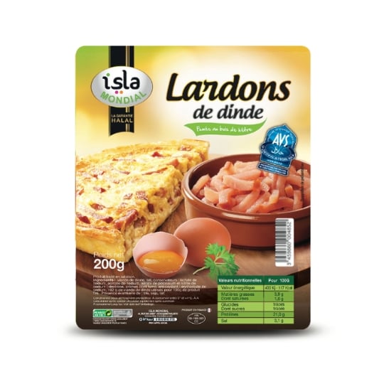 Lardons de dinde halal fumés ISLA MONDIAL