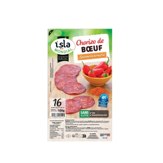 Chorizo de Bœuf Finement Tranché Halal ISLA MONDIAL