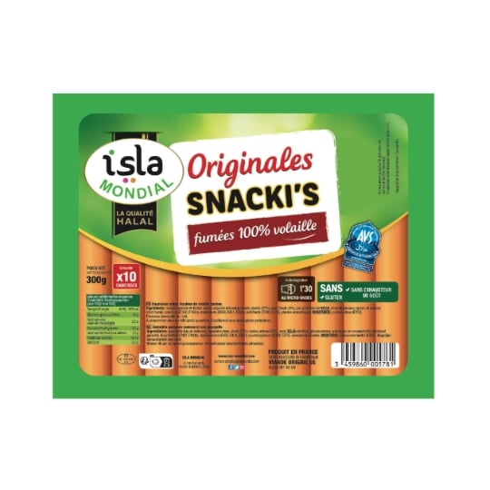Saucisses Fumées 100% Volaille Halal ISLA MONDIAL