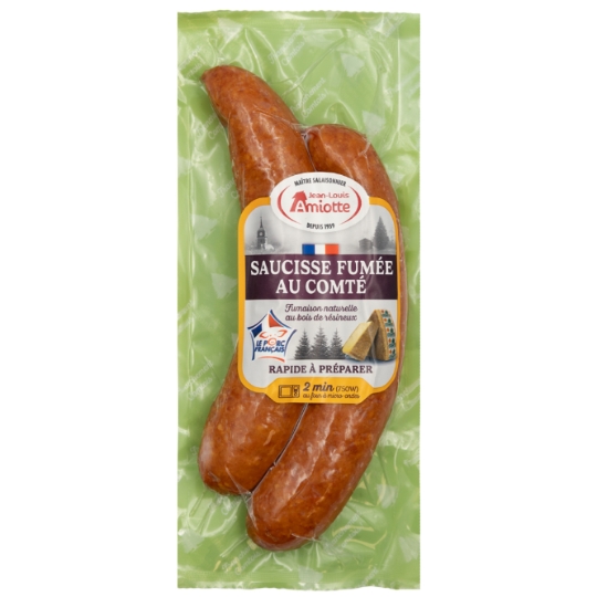 Saucisse Fumée au Comté Fumaison Naturelle au Bois de Résineux JEAN-LOUIS AMIOTTE