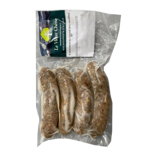Saucisses au Canard 30% Confites LE VIEUX CHENE