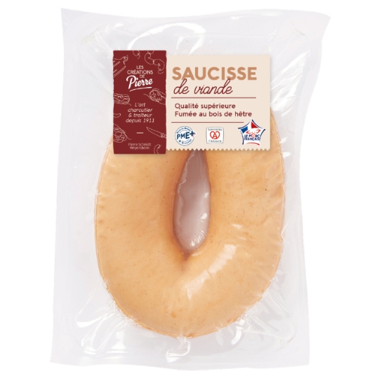 Saucisse de Viande Qualité Supérieure Fumée au Bois de Hêtre LES CREATIONS DE PIERRE